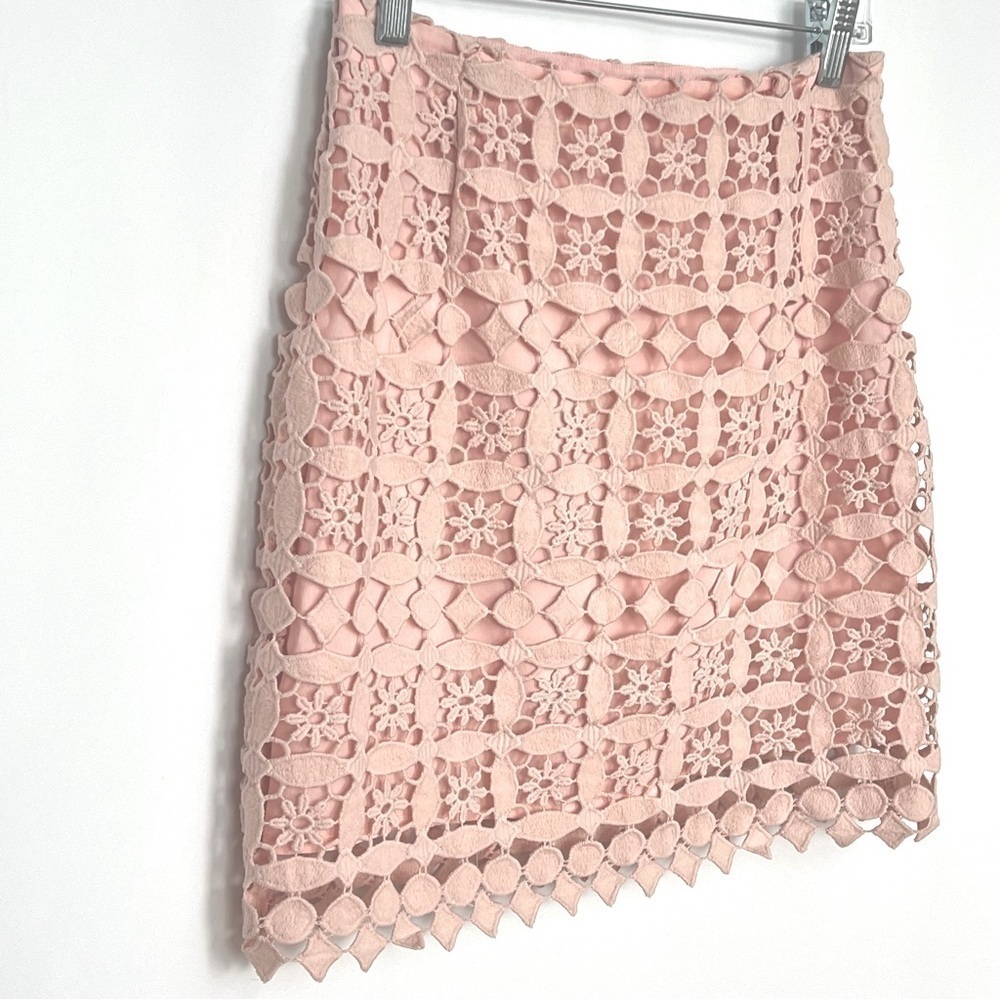Sandro Lonely Guipure Lace Mini Skirt Pastel Pink sz 1 US SMALL - Picture 4 of 12